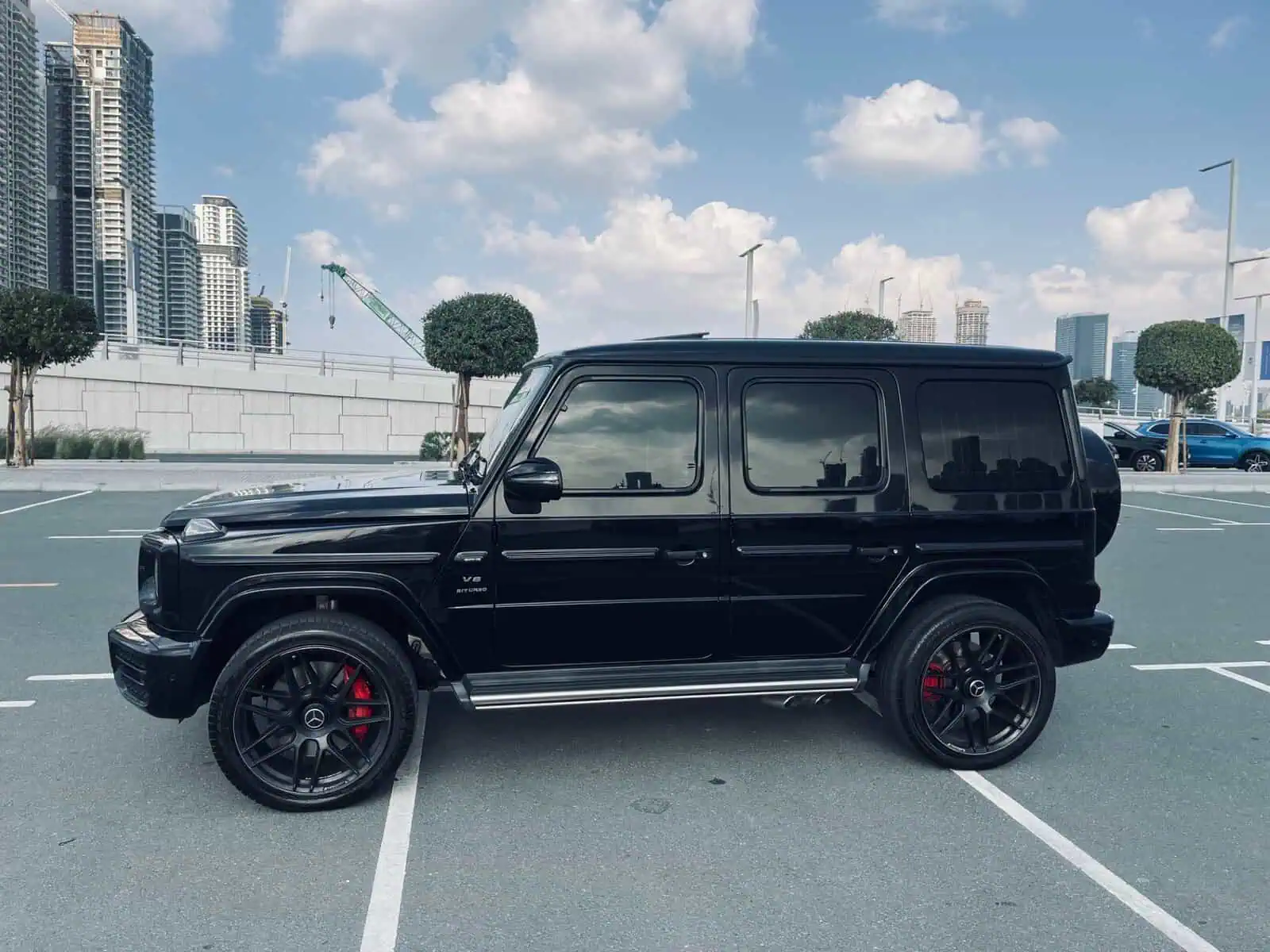 Mercedes-Benz G63 AMG parked in Dubai Marina