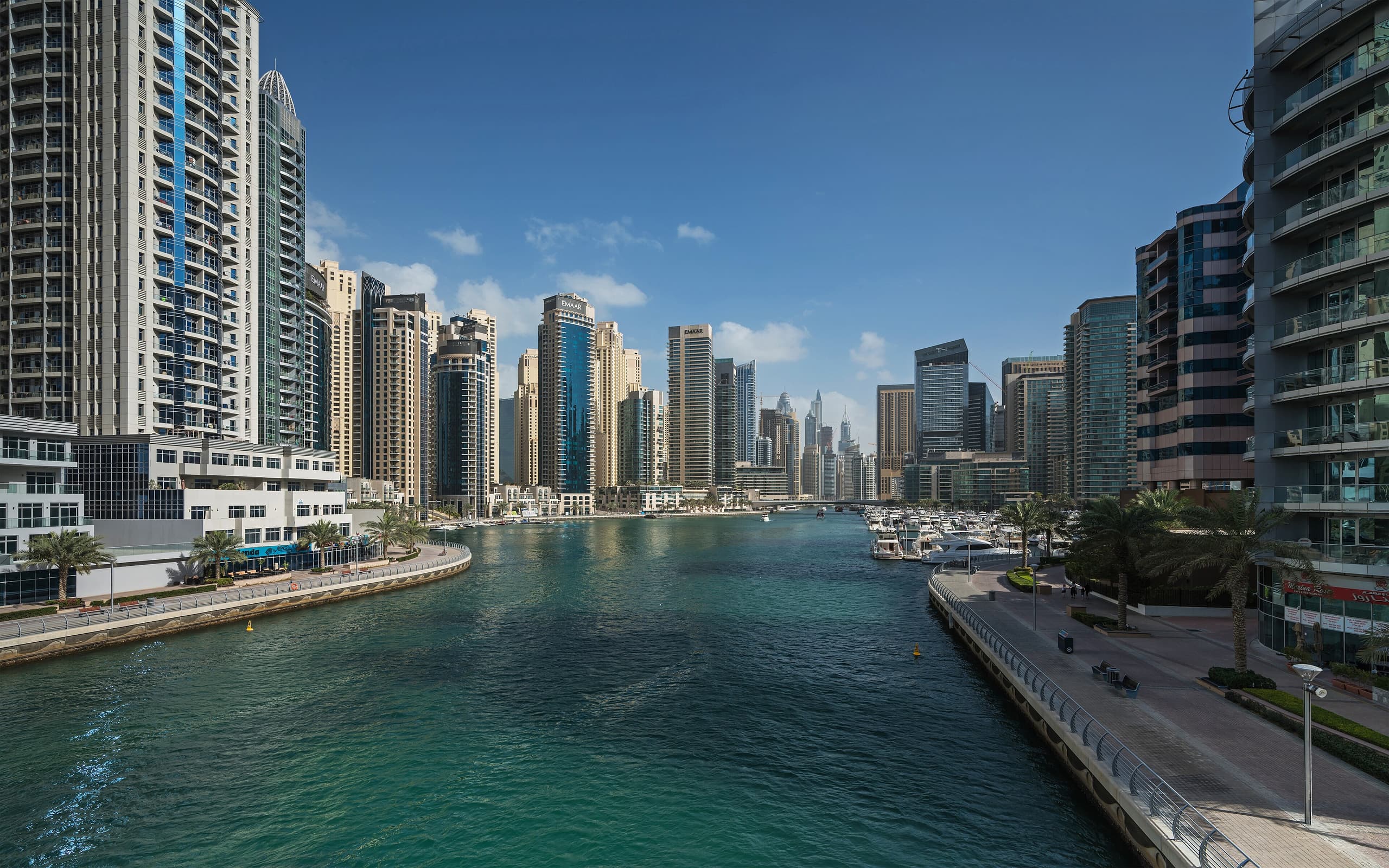 The Dubai Marina canal and promenade